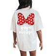 Yaya Mouse Family Vacation Bow Women's Oversized Comfort T-Shirt Back Print Ivory