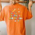 Montessori Teacher Groovy Back To School This Is How We Roll Women's Oversized Comfort T-Shirt Back Print Mustard