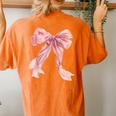 Baby Pink Bow Cute Coquette Y2k Clean Girl Aesthetic Women Women's Oversized Comfort T-Shirt Back Print Yam