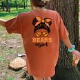 Bears Girl Retro Messy Bun Sports Fan Team Spirit Women's Oversized Comfort T-Shirt Back Print Yam