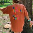 Being Bilingual Is A Super Power Teacher Women's Oversized Comfort T-Shirt Back Print Yam