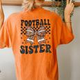 Coquette Bow American Football Sister Game Day Thanksgiving Women's Oversized Comfort T-Shirt Back Print Yam