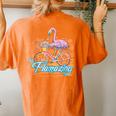 Be Flamazing Flamingo Bicycle Lover Summer Vibes Women's Oversized Comfort T-Shirt Back Print Yam