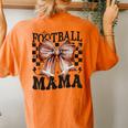 Football Mama Coquette Bow Football Game Day Sport Mom Women's Oversized Comfort T-Shirt Back Print Yam