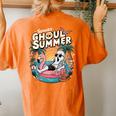 Fun Spooky Ghoul Summer Beach Vacation Flamingo Summer Vibes Women's Oversized Comfort T-Shirt Back Print Yam