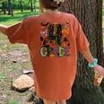 Halloween Spooky 4Th Grade Halloween Team Student Teacher Women's Oversized Comfort T-Shirt Back Print Yam