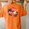Summer Vibes Retro Groovy Summer Vibes Flamingo Women's Oversized Comfort T-Shirt Back Print Yam