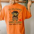 Virgo Queen Messy Bun It's My Birthday Black Woman Women's Oversized Comfort T-Shirt Back Print Yam