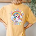 1St Grade Vibes Cute Back To School Unicorn First Grade Girl Women's Oversized Comfort T-Shirt Back Print Mustard