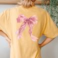 Baby Pink Bow Cute Coquette Y2k Clean Girl Aesthetic Women Women's Oversized Comfort T-Shirt Back Print Mustard