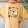 Er Nurse Turkey Gobble Squad Er Nurse Thanksgiving Women's Oversized Comfort T-Shirt Back Print Mustard