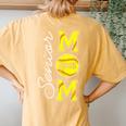 Senior Mom 2025 Softball Mommy Class Of 2025 Graduation Women's Oversized Comfort T-Shirt Back Print Mustard