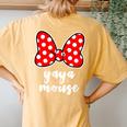 Yaya Mouse Family Vacation Bow Women's Oversized Comfort T-Shirt Back Print Mustard