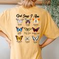 God Says I Am Butterfly Christian Jesus Lover Religious Women's Oversized Comfort T-Shirt Back Print Yam