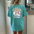 1St Grade Vibes Cute Back To School Unicorn First Grade Girl Women's Oversized Comfort T-Shirt Back Print Chalky Mint