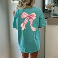 Baby Pink Bow Cute Coquette Y2k Clean Girl Aesthetic Women Women's Oversized Comfort T-Shirt Back Print Chalky Mint