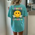 Choose Kindness Retro Groovy Kindness Inspirational Women's Oversized Comfort T-Shirt Back Print Chalky Mint