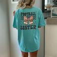 Coquette Bow American Football Sister Game Day Thanksgiving Women's Oversized Comfort T-Shirt Back Print Chalky Mint