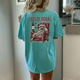 Feelin Feral Vintage Retro Raccoon With Wine Lovers Women's Oversized Comfort T-Shirt Back Print Chalky Mint