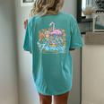 Be Flamazing Flamingo Bicycle Lover Summer Vibes Women's Oversized Comfort T-Shirt Back Print Chalky Mint