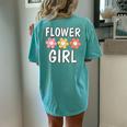 Groovy Flower Girl Proposal Wedding Bridesmaid Bridal Shower Women's Oversized Comfort T-Shirt Back Print Chalky Mint