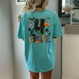 Halloween Spooky 4Th Grade Halloween Team Student Teacher Women's Oversized Comfort T-Shirt Back Print Chalky Mint