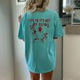 It's Okay It's Not My Blood Scary Halloween Bloody Women Women's Oversized Comfort T-Shirt Back Print Chalky Mint