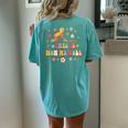 Montessori Teacher Groovy Back To School This Is How We Roll Women's Oversized Comfort T-Shirt Back Print Chalky Mint