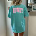 Preppy Cowgirl Varsity Pink Howdy Western Girls Women's Oversized Comfort T-Shirt Back Print Chalky Mint