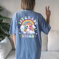 1St Grade Vibes Cute Back To School Unicorn First Grade Girl Women's Oversized Comfort T-Shirt Back Print Blue Jean