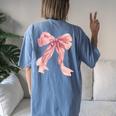 Baby Pink Bow Cute Coquette Y2k Clean Girl Aesthetic Women Women's Oversized Comfort T-Shirt Back Print Blue Jean