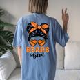Bears Girl Retro Messy Bun Sports Fan Team Spirit Women's Oversized Comfort T-Shirt Back Print Blue Jean