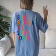 Being Bilingual Is A Super Power Teacher Women's Oversized Comfort T-Shirt Back Print Blue Jean