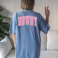 Preppy Cowgirl Varsity Pink Howdy Western Girls Women's Oversized Comfort T-Shirt Back Print Blue Jean