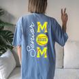 Senior Mom 2025 Softball Mommy Class Of 2025 Graduation Women's Oversized Comfort T-Shirt Back Print Blue Jean