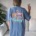 Be Flamazing Flamingo Bicycle Lover Summer Vibes Women's Oversized Comfort T-Shirt Back Print Moss