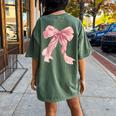 Baby Pink Bow Cute Coquette Y2k Clean Girl Aesthetic Women Women's Oversized Comfort T-Shirt Back Print Moss