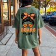 Bears Girl Retro Messy Bun Sports Fan Team Spirit Women's Oversized Comfort T-Shirt Back Print Moss