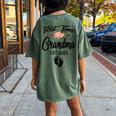 First Time Grandma 2025 Promoted To Grandma 2025 Women's Oversized Comfort T-Shirt Back Print Moss