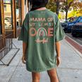 Mama Of Miss Onederful 1St Birthday Girl Women's Oversized Comfort T-Shirt Back Print Moss