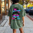 Messy Bun Pink Or Blue Auntie Loves You Gender Reveal Women's Oversized Comfort T-Shirt Back Print Moss