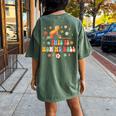 Montessori Teacher Groovy Back To School This Is How We Roll Women's Oversized Comfort T-Shirt Back Print Moss