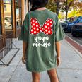 Yaya Mouse Family Vacation Bow Women's Oversized Comfort T-Shirt Back Print Moss