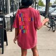 Being Bilingual Is A Super Power Teacher Women's Oversized Comfort T-Shirt Back Print Crimson
