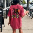 Halloween Spooky 4Th Grade Halloween Team Student Teacher Women's Oversized Comfort T-Shirt Back Print Crimson