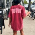 Preppy Cowgirl Varsity Pink Howdy Western Girls Women's Oversized Comfort T-Shirt Back Print Crimson
