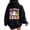 1St Grade Boo Crew First Grade Halloween Costume Teacher Women Oversized Hoodie Back Print Black