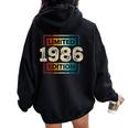 38 Cumpleaños Hombres 38 Años Retro Es Nacidos En 1986 Cuello Women Oversized Hoodie Back Print Black