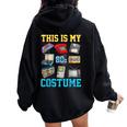 This Is My 80S Costume 1980S Party 80'S Outfit Women Women Oversized Hoodie Back Print Black