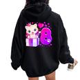 8° Compleanno Ragazza Di 8 Anni Gatto Numero 8 Felpa con cappuccio oversize da donna con stampa posteriore Black